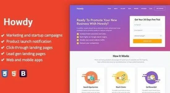 Howdy – Multipurpose High-Converting Landing Page WordPress Theme