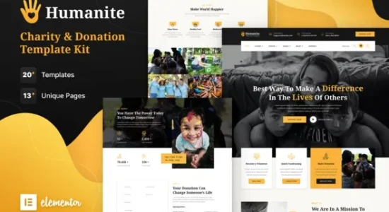 Humanite - Charity & Donation Elementor Template Kit