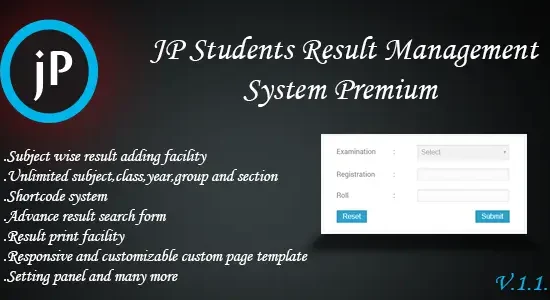JP Students Result Management System Premium Download