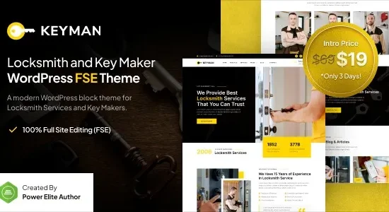 Keyman 1.0.0 – Locksmith & Key Maker Services FSE WordPress Theme