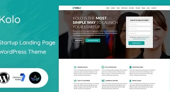 Kolo Startup Landing Page WordPress Theme