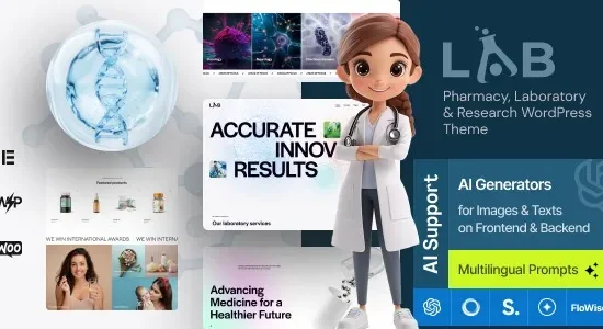 Lab 1.0 – Pharmacy, Laboratory & Research WordPress Theme