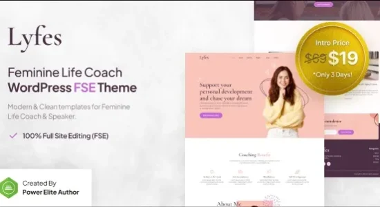 Lyfes 1.0.0 – Feminine Life Coach & Speaker FSE WordPress Theme