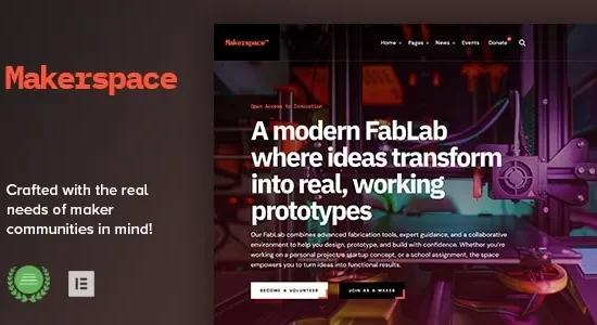 Makerspace – FabLab & Community Workshop WordPress Theme