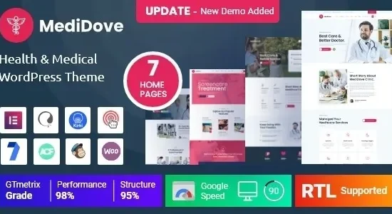 MediDove 2.2.9 – Medical Care, Home Healthcare Service WP Theme + RTL