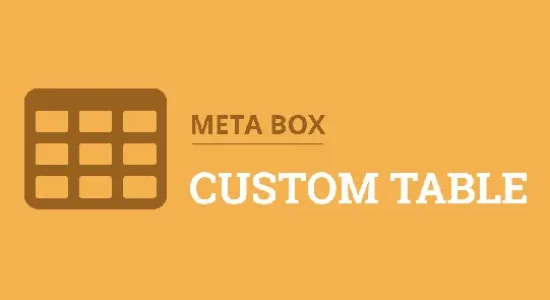 Meta Box Custom Table