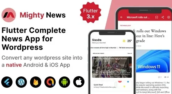 MightyNews – Flutter News App with WordPress Backend