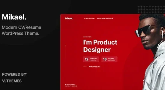Mikael - Modern & Creative CV/Resume WordPress Theme