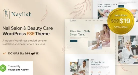 Naylish – Nail Salon & Beauty Care FSE WordPress Theme