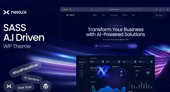 Nexux – AI Saas Landing Page WordPress Theme