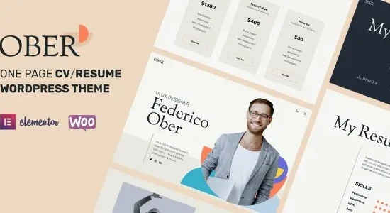 Ober – CV/Resume & Personal Portfolio WordPress