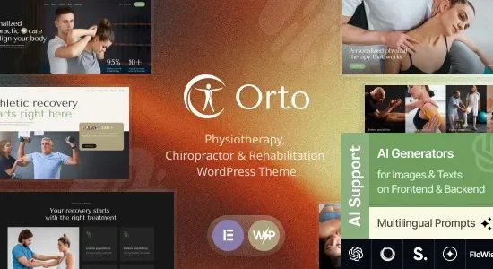 Ortho – Physiotherapy, Chiropractor & Rehabilitation WordPress Theme