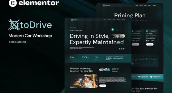 Otodrive - Modern Car Workshop Elementor Template Kit