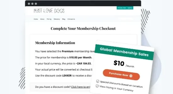 Paid Membership Pro Local Pricing