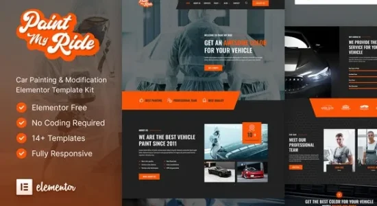 PaintMyRide - Car Painting & Modification Elementor Template Kit