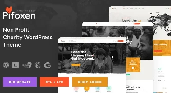 Pifoxen - Nonprofit Charity WordPress Theme