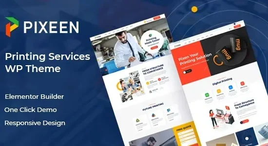 Pixeen - Printing Services Company WordPress Theme + RTL