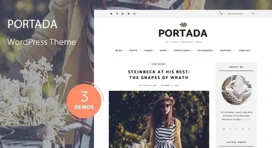 Portada- Elegant Blog Blogging Wordpress Theme