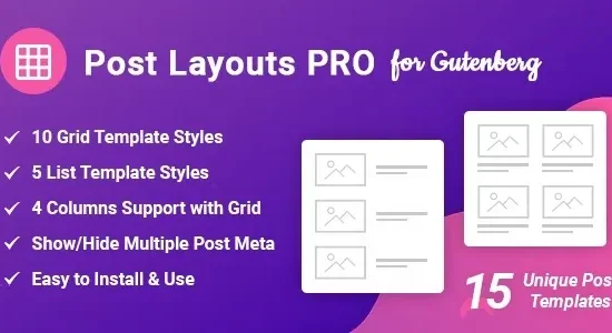 Post Layouts Pro for Gutenberg
