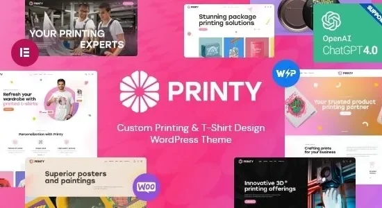 Printy – Custom Printing & T-Shirt Design WordPress Theme