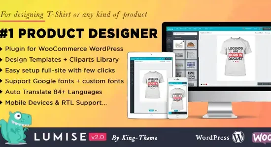 Product Designer for WooCommerce WordPress Lumise