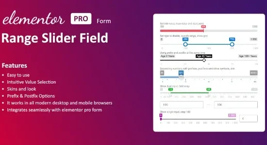 Range Slider Field for Elementor form