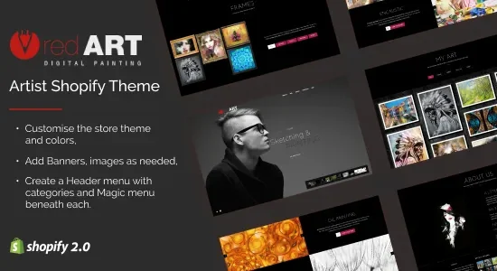 Red Art - Shopify Arts & Portfolio Gallery Store Theme