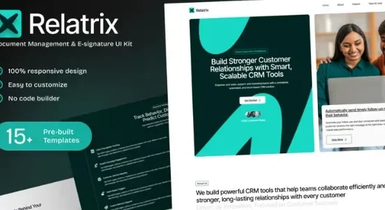 Relatrix – CRM SAAS Platform Elementor Template Kit