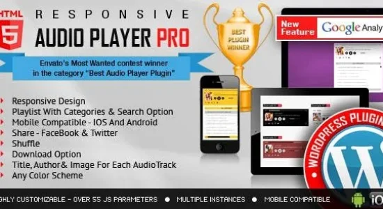 Responsive HTML5 Audio Player PRO – WordPress Plugin