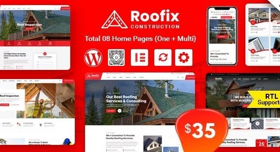 Roofix 2.2.2 – Roofing Services WordPress Theme