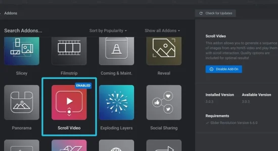 Slider Revolution Scroll Video Add-On