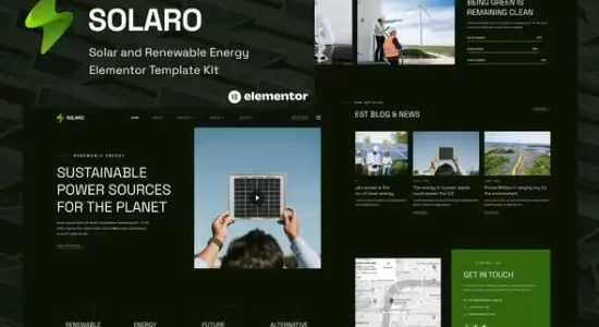 Solaro Solar & Renewable Energy Elementor Template Kit