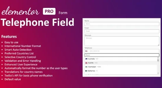 Telephone Field for Elementor form 1.3.0