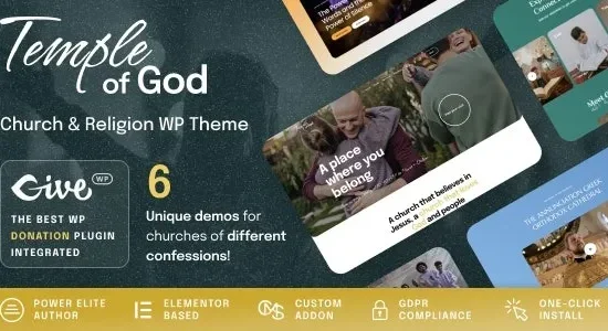 Temple of God - Religion and Church WordPress Theme