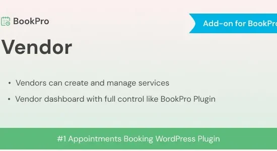 Vendor Add-on for BookPro Plugin WordPress