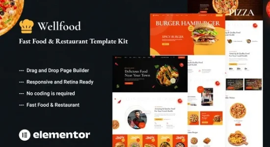 Wellfood – Fast Food & Restaurant Elementor Pro Template Kits