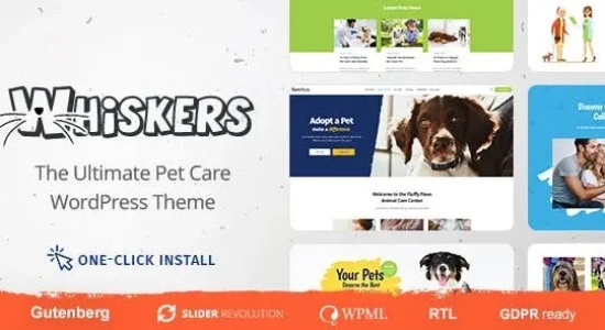 Whiskers – Pets Store, Vet Clinic, Animal Adoption Theme
