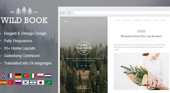 Wild Book – Vintage, Elegant & Summer WordPress Personal Blog Theme