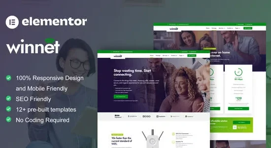 WinNet - Broadband & Internet Service Provider Elementor Template Kit