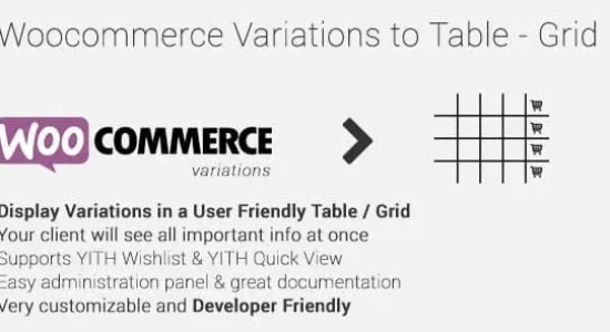 Woocommerce Variations to Table Grid