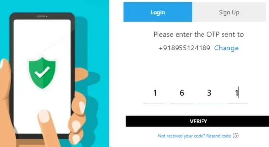 XooTix One Time Password (OTP) Login