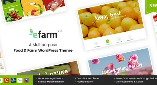 eFarm - A Multipurpose Food & Farm WordPress Theme